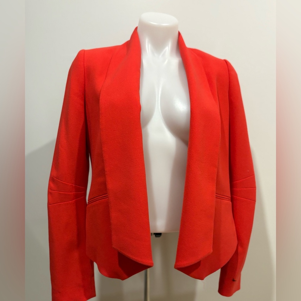 Calvin Klein Bold Red Open Front Blazer
